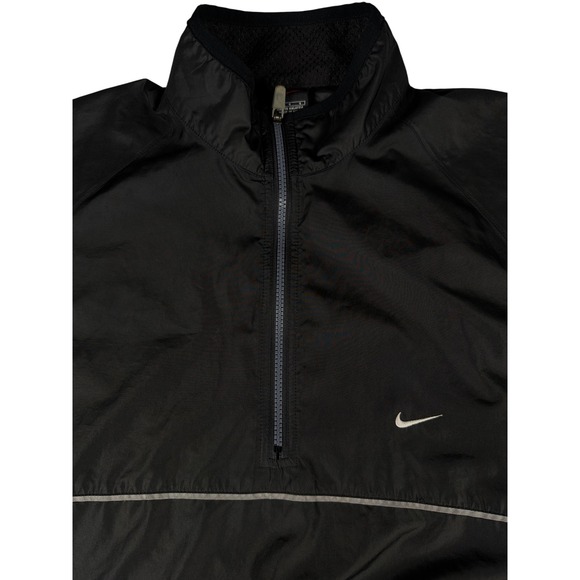 Nike Running Half Zip Pullover Jacket Men's Large Black Windbreaker Lightweight - Picture 8 of 11